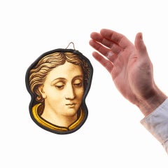 Victorian Figure Stained Glass Window Hanging