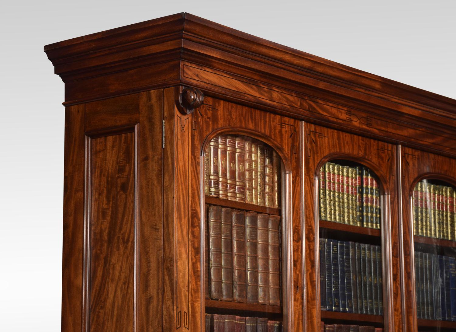 Victorian Figured Mahogany Library Bookcase 5