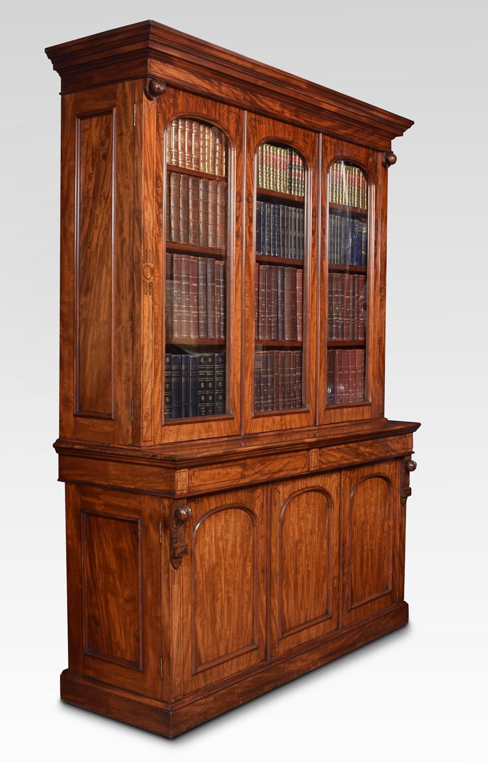 Victorian Figured Mahogany Library Bookcase 4