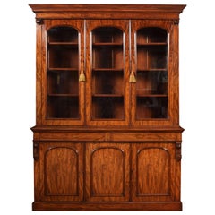 Victorian Figured Mahogany Library Bookcase Victorian Figured Mahogany Library Bookcase