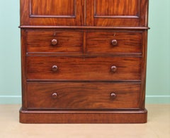 Victorian Figured Mahogany Linen Press