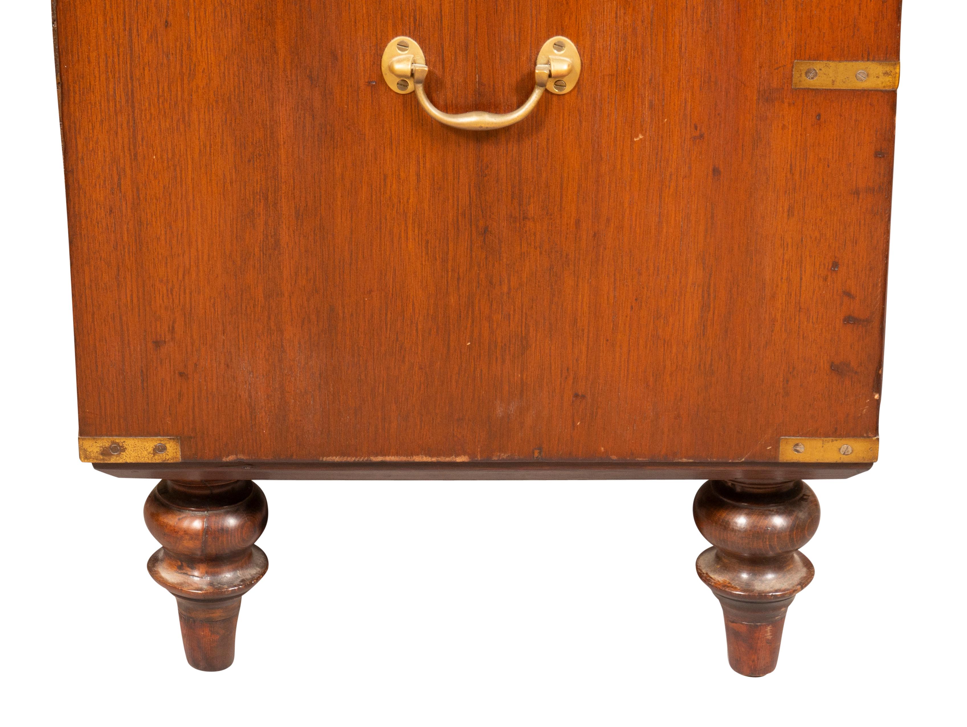 Victorian Figured Walnut Campaign Chest For Sale 5