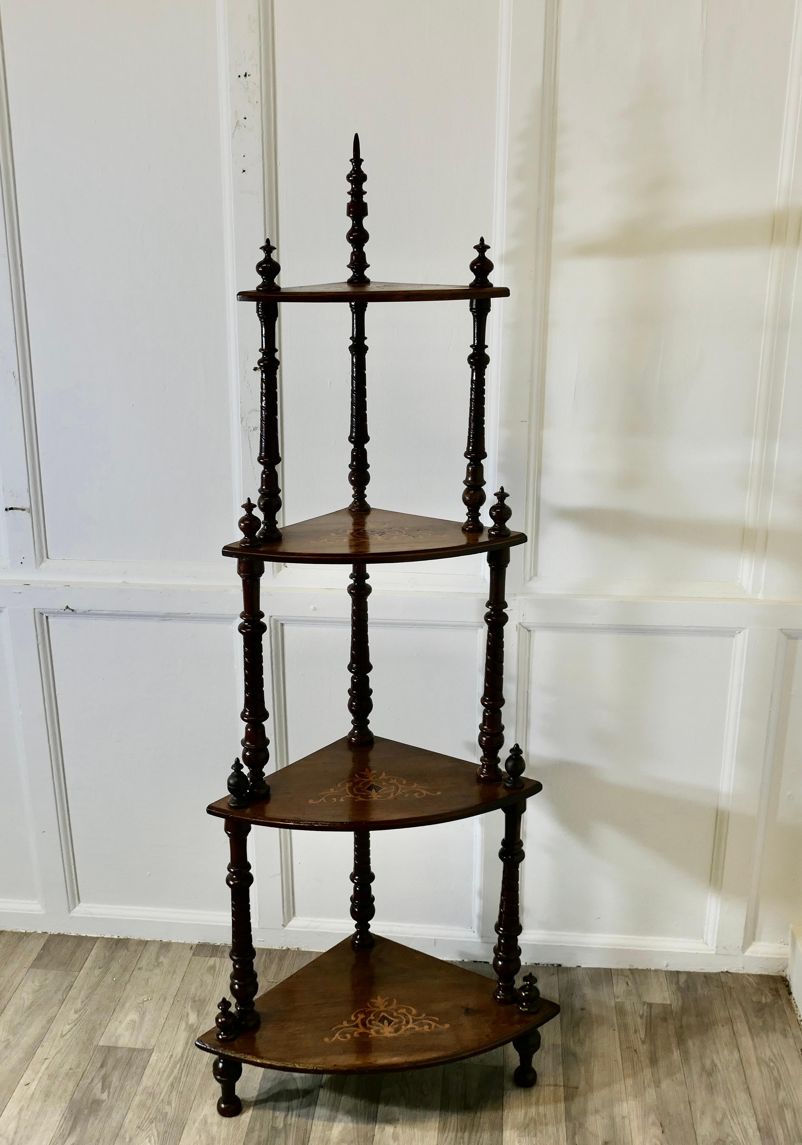 Victorian Figured Walnut Corner Whatnot, Etagere 2