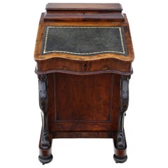 Antique Victorian Figured Walnut Davenport Writing Table, 19th Century