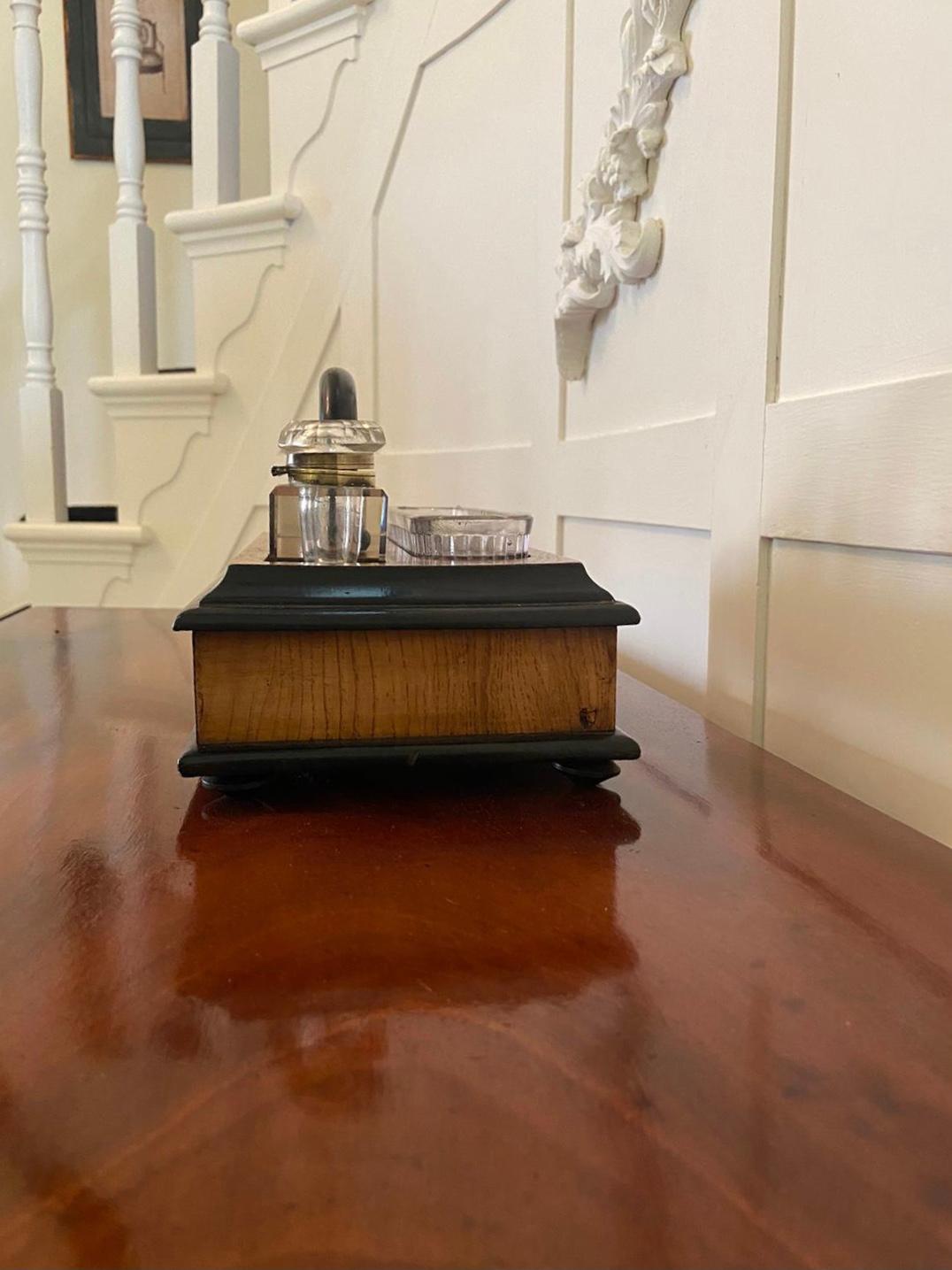 Victorian Figured Walnut Free Standing Desk Set For Sale 3