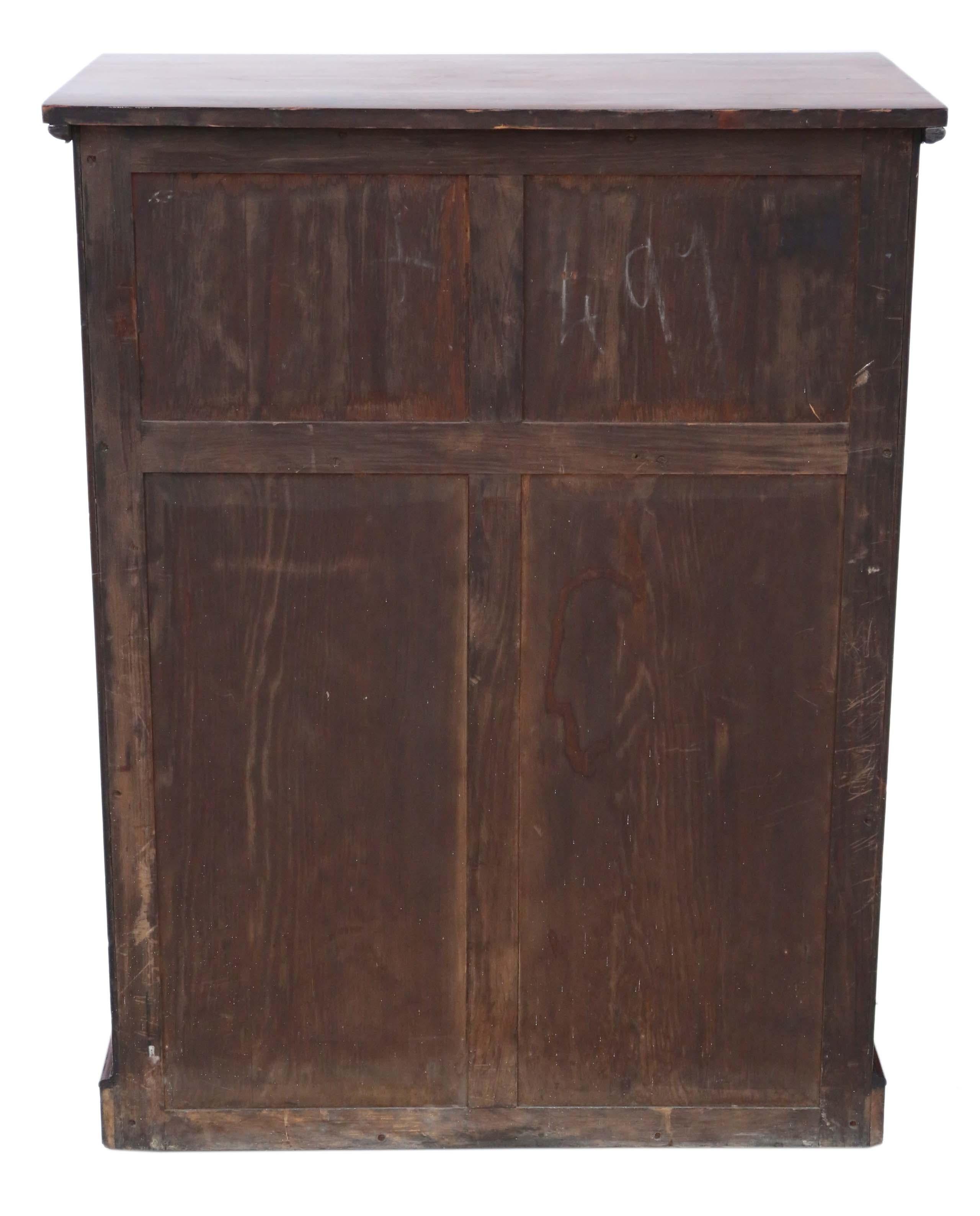 Antique Quality Walnut Housekeeper's Press Cupboard On Chest 19th Century  3