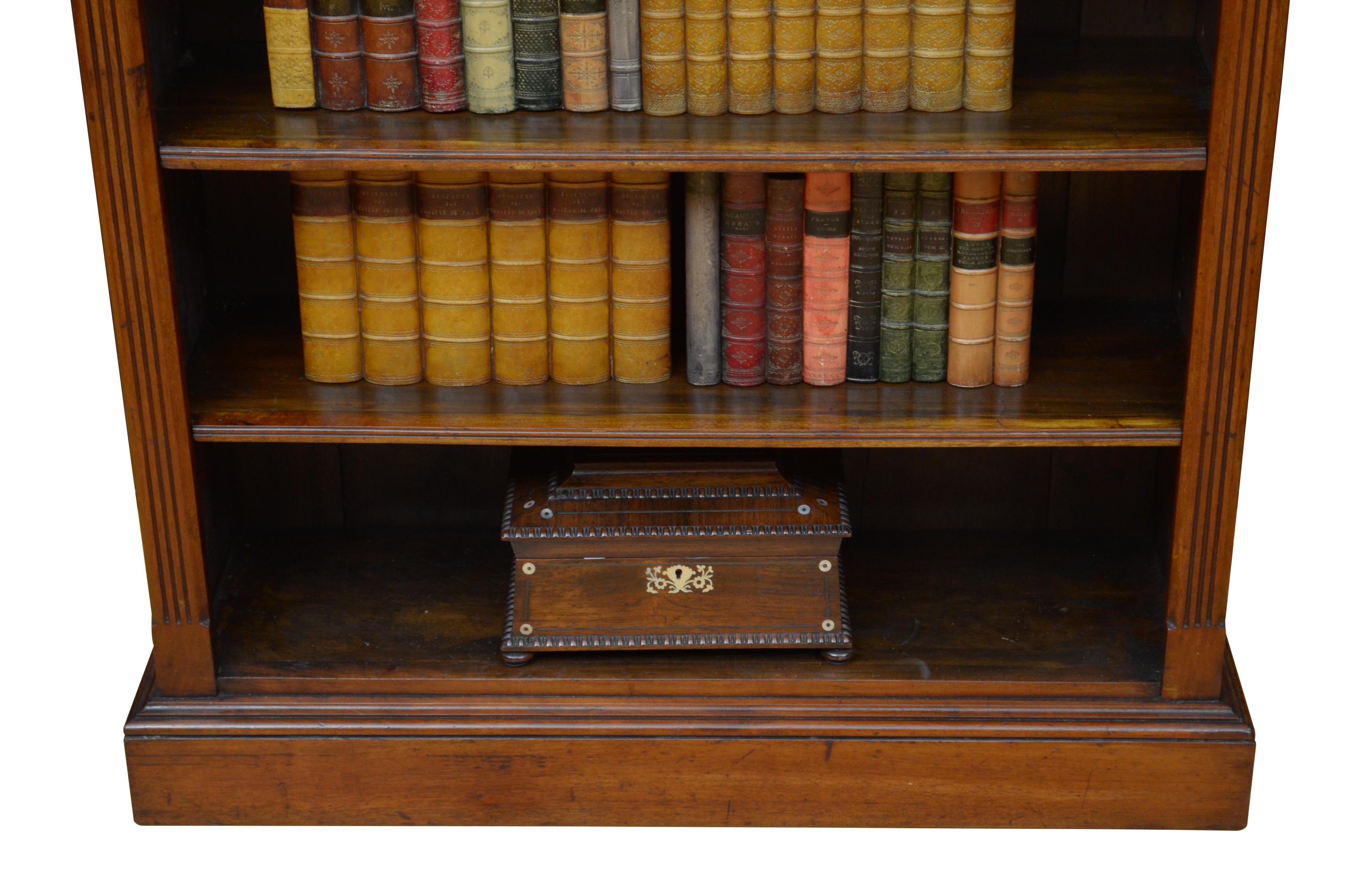 Victorian Figured Walnut Open Bookcase 5