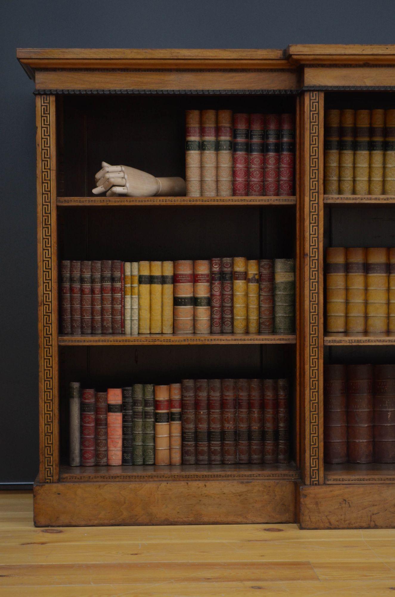 Victorian Figured Walnut Open Bookcase 6