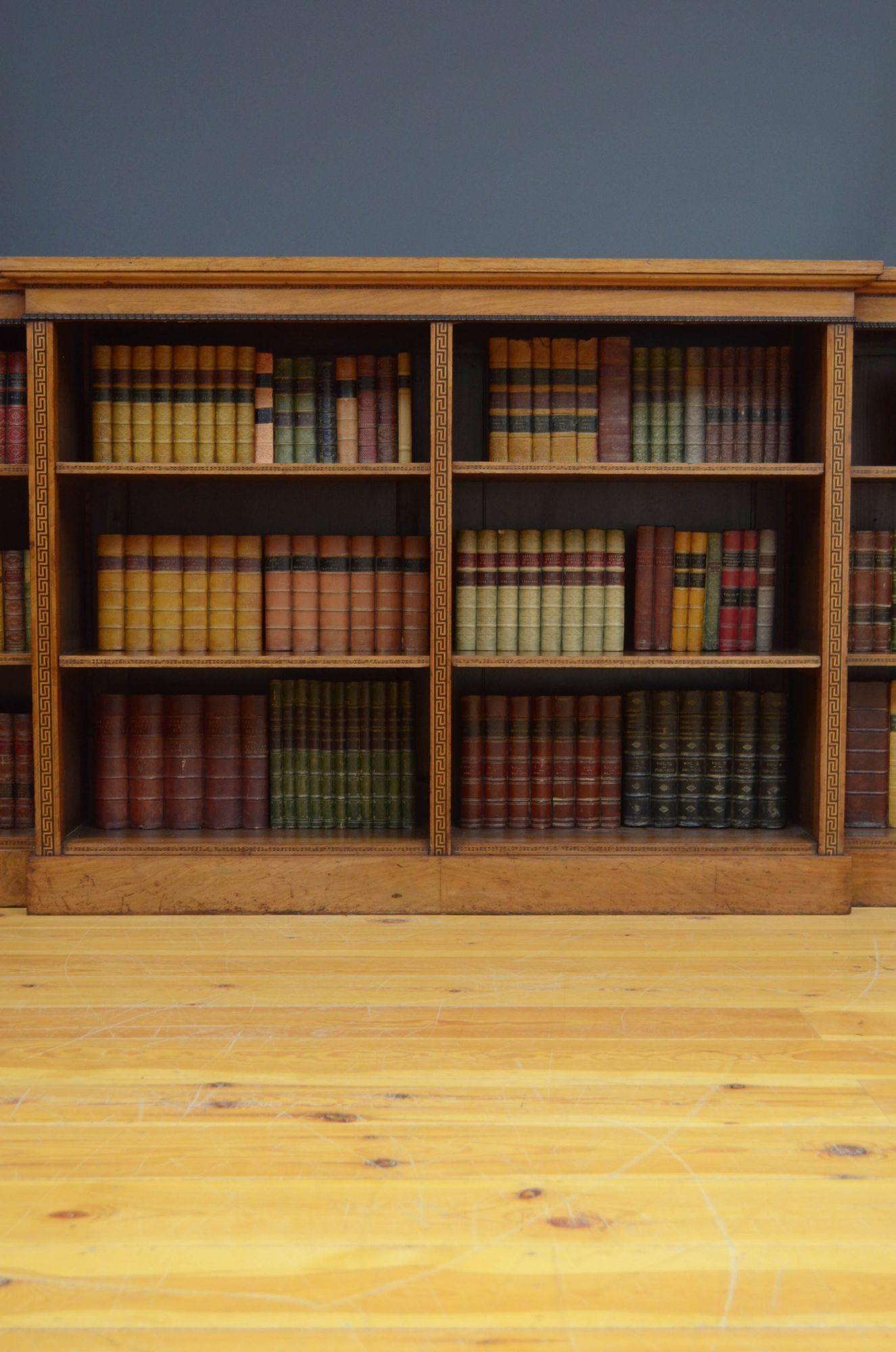 Victorian Figured Walnut Open Bookcase 9