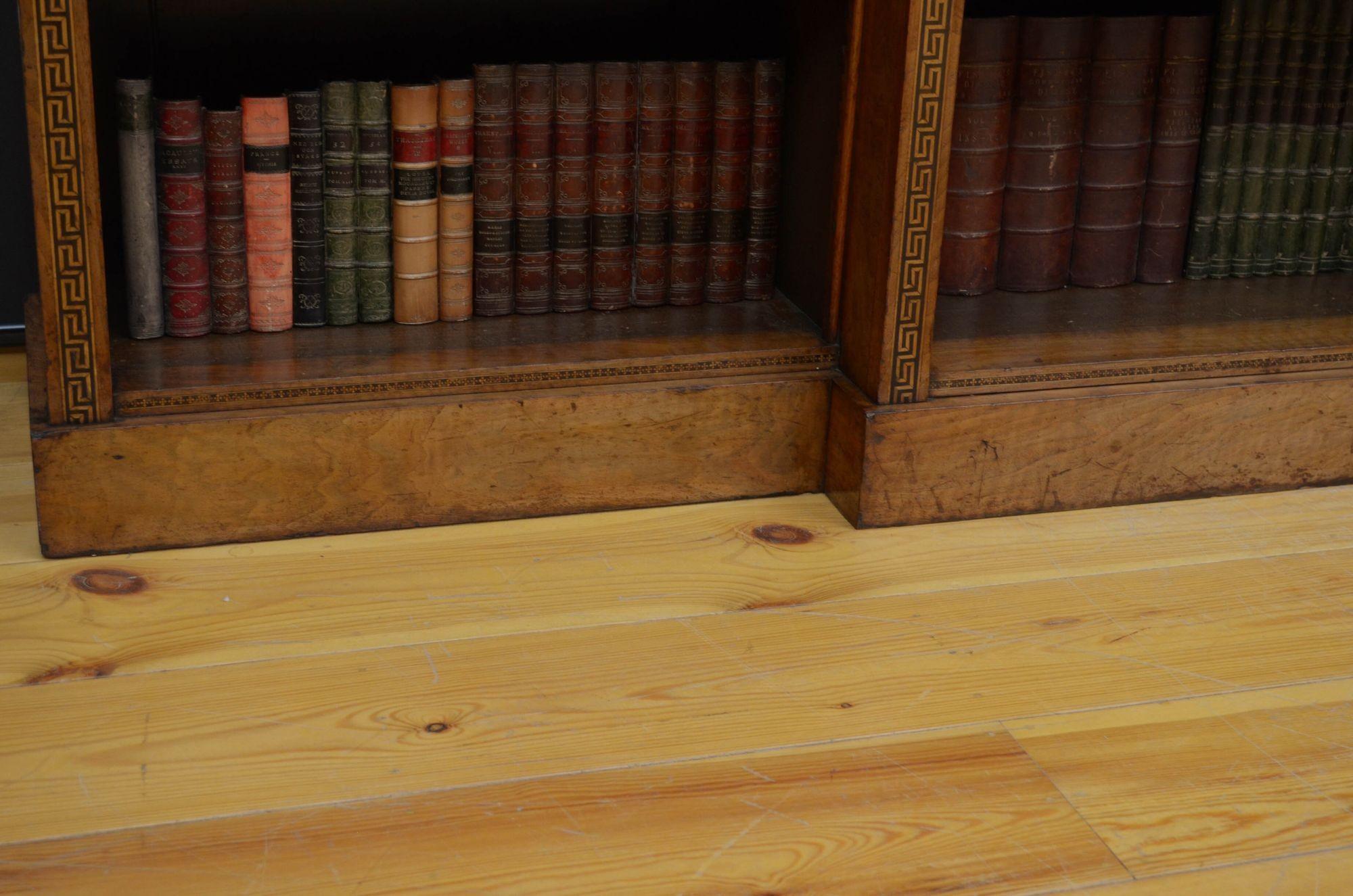 Victorian Figured Walnut Open Bookcase 11