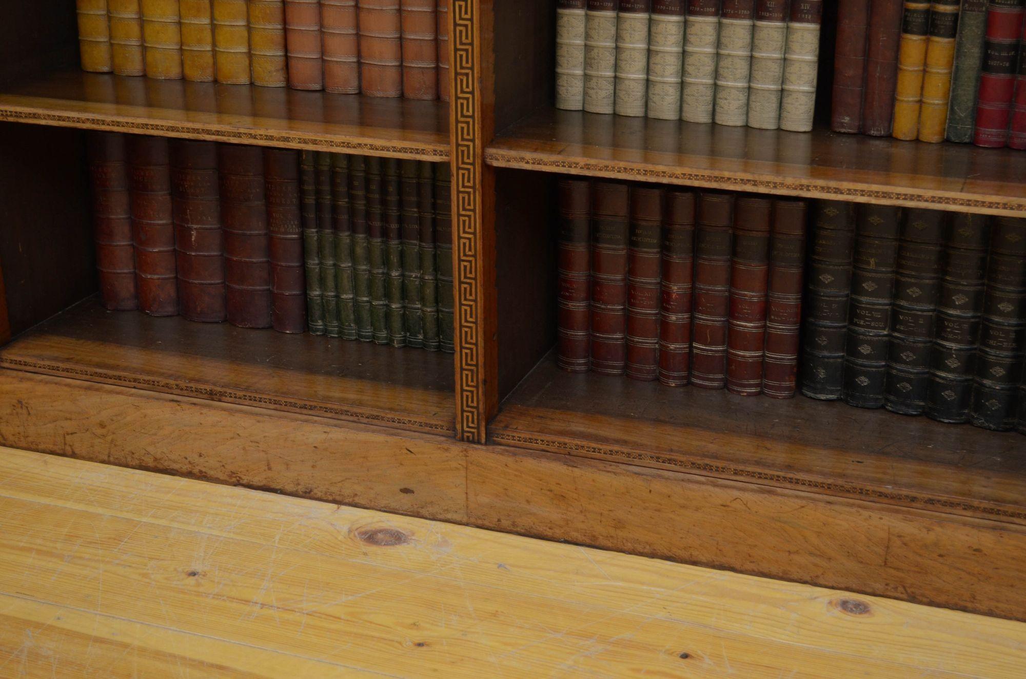 Victorian Figured Walnut Open Bookcase 12