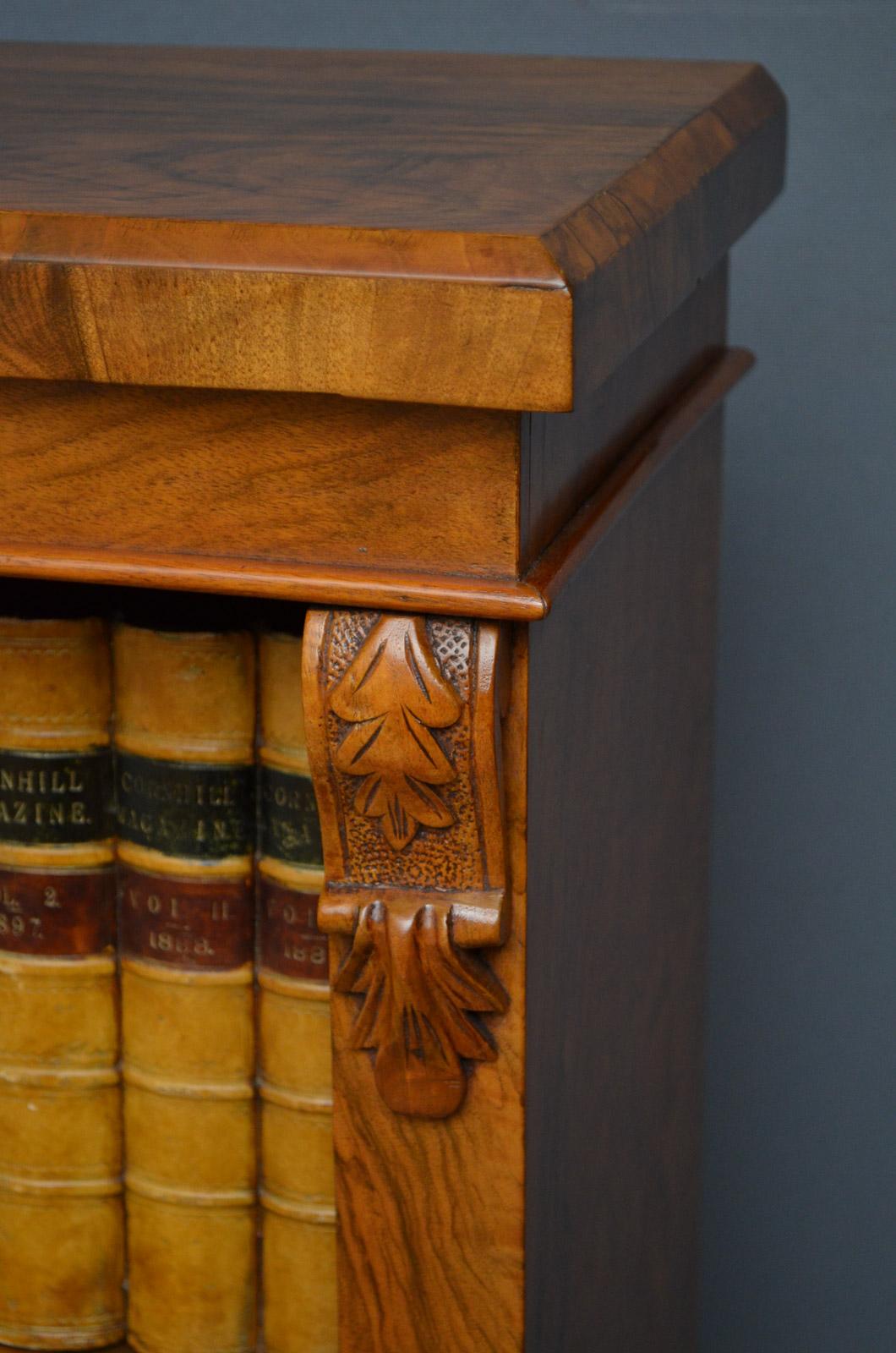 Late 19th Century Victorian Figured Walnut Open Bookcase