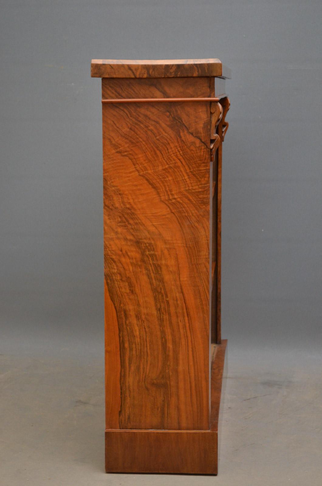 Victorian Figured Walnut Open Bookcase 2