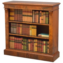 Victorian Figured Walnut Open Bookcase