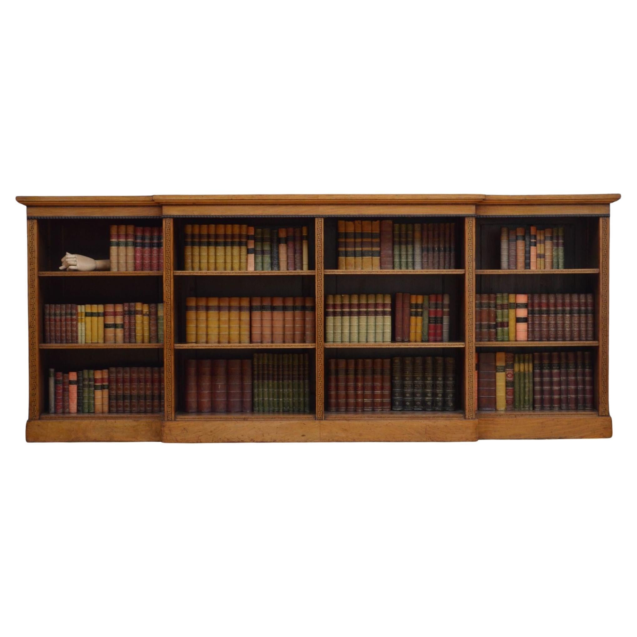 Victorian Figured Walnut Open Bookcase