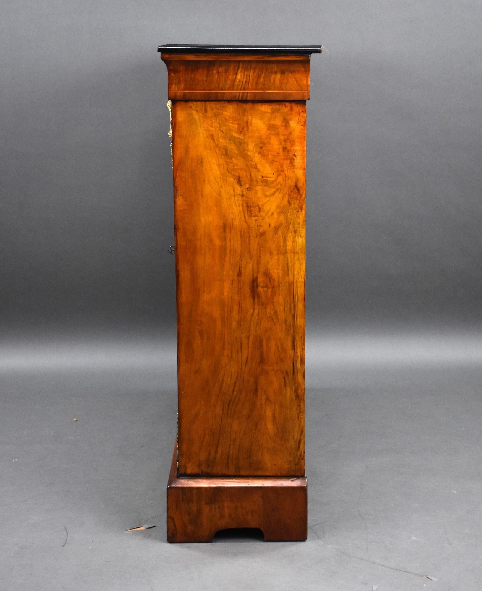 19th Century Victorian Figured Walnut Pier Cabinet