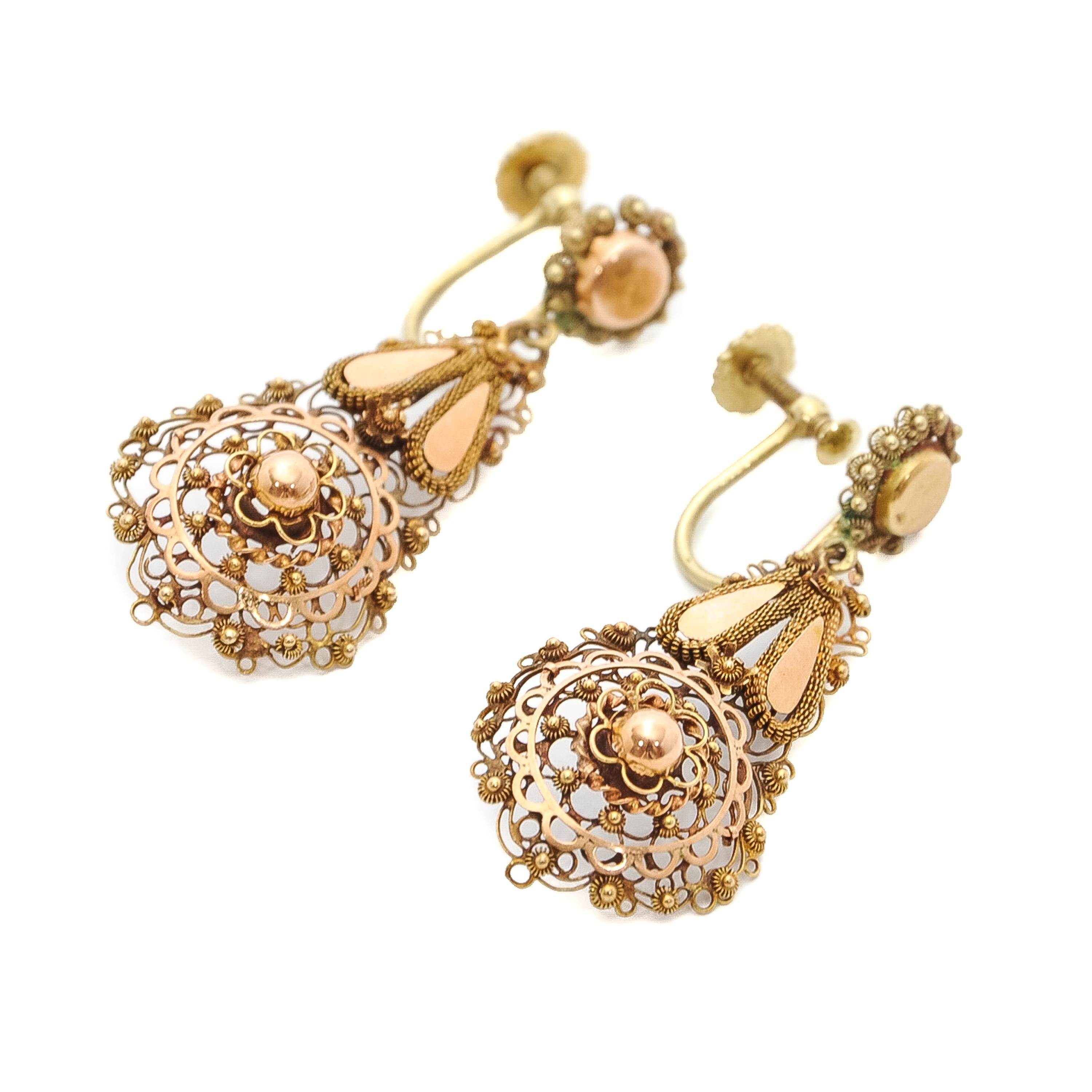 gold filigree earrings