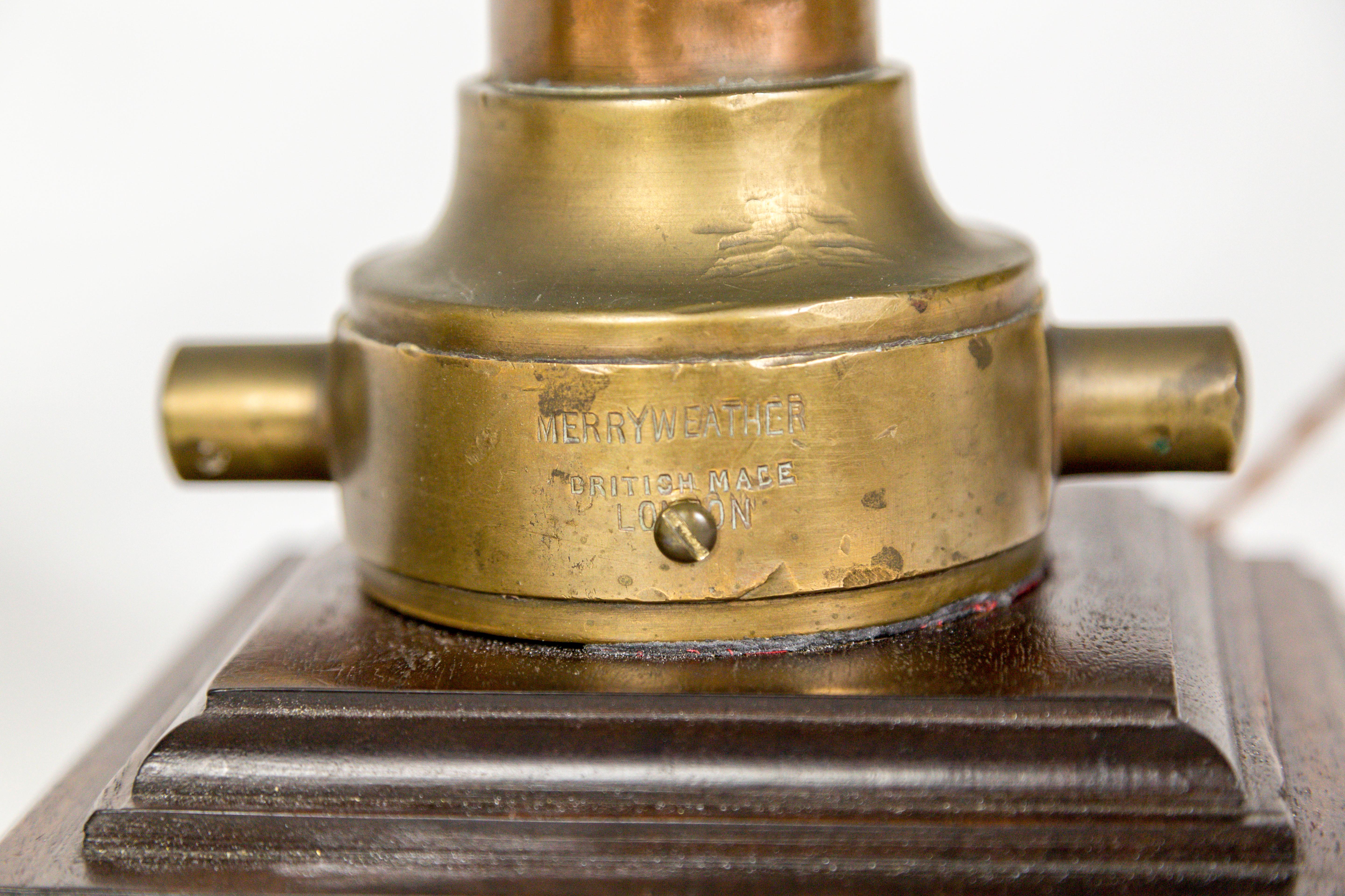 Copper & Brass Victorian Fire Hose Nozzle Lamps (pair) 3