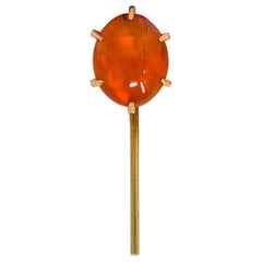 Victorian Fire Opal 14 Karat Rose Gold Stickpin