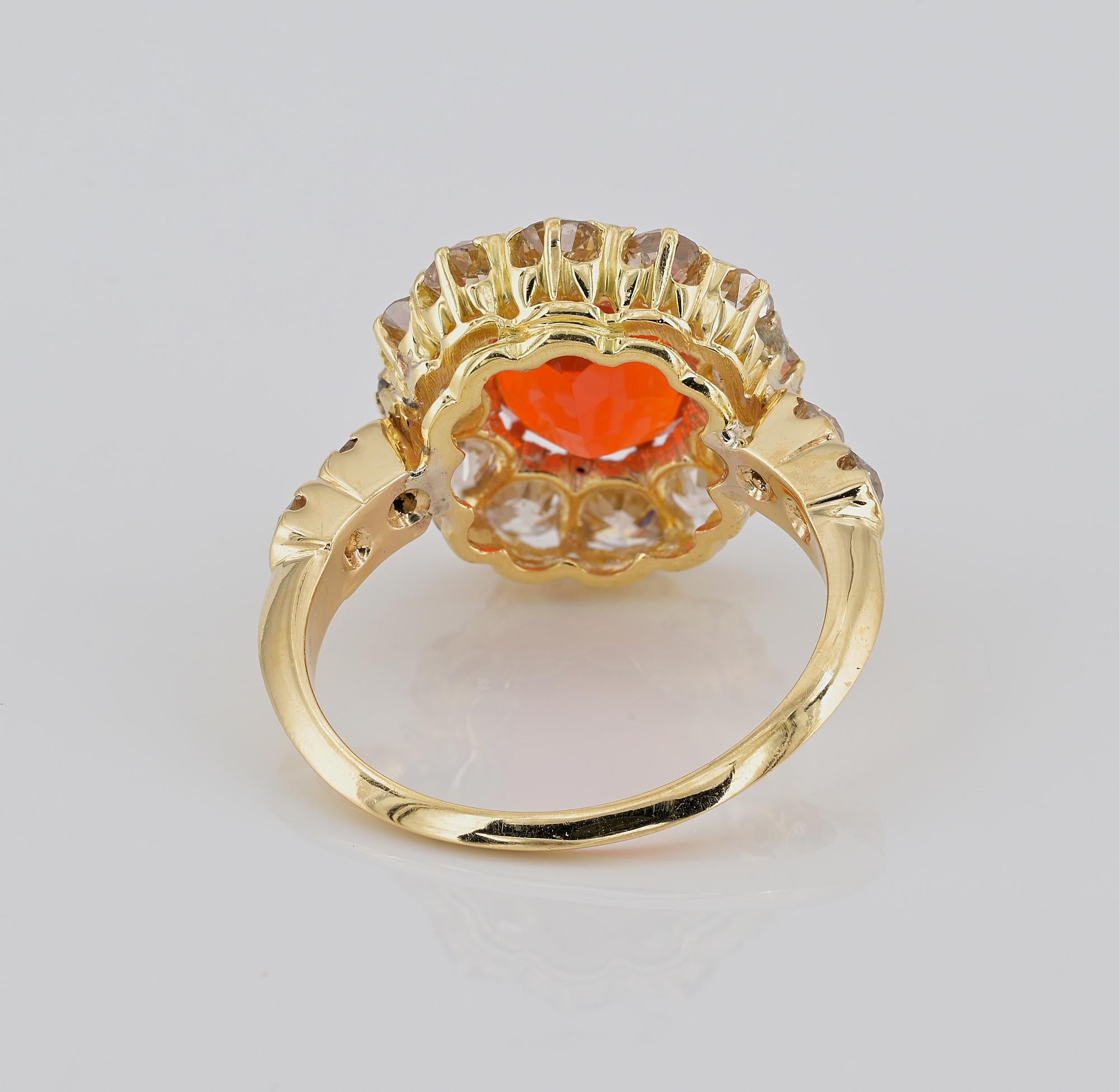 Victorian Fire Opal and Diamond ring 2