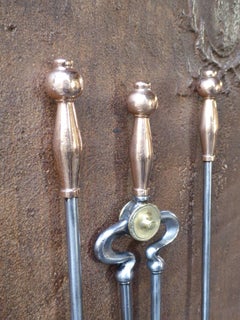 Victorian Fireplace Tools or Fire Irons, 19th Century, English