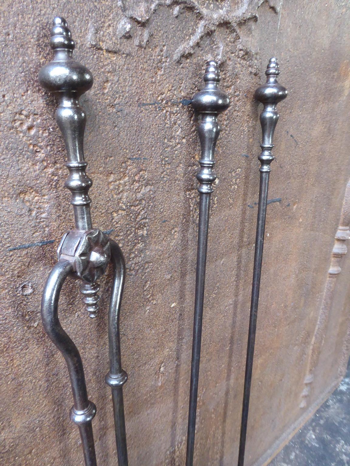 antique cast iron fireplace tools