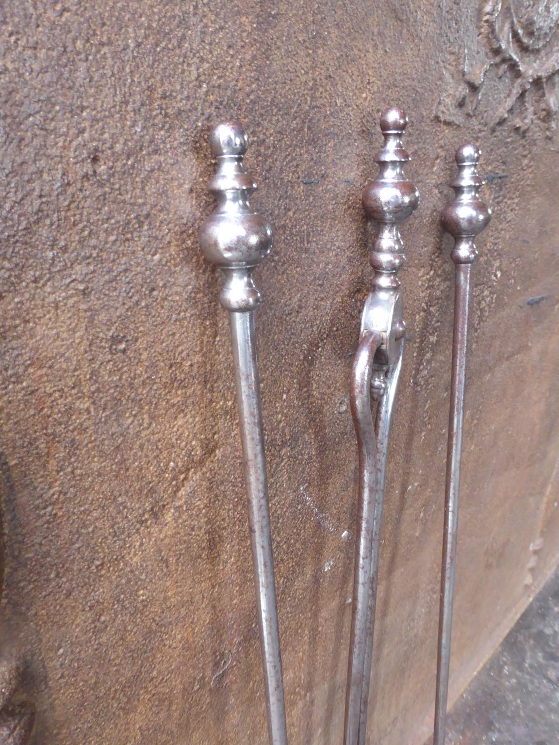 British Victorian Fireplace Tools or Fire Irons, 19th Century, English