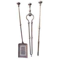 Antique Victorian Fireplace Tools or Fire Irons, 19th Century, English
