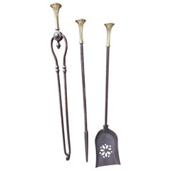 Used Victorian Fireplace Tools or Fire Irons, 19th Century, English