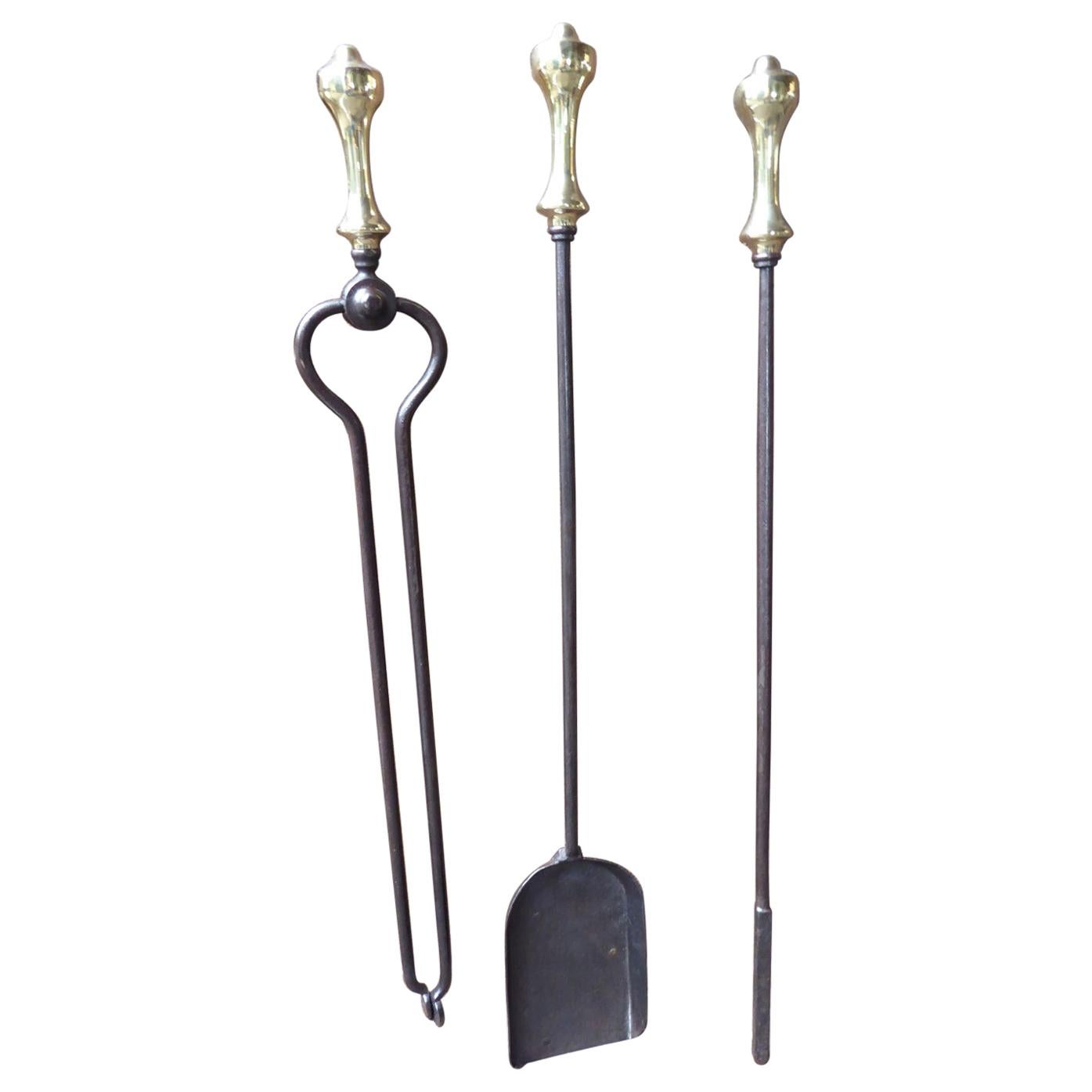 Victorian Fireplace Tools or Fire Irons, 19th Century, English For Sale