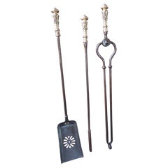 Antique Victorian Fireplace Tools or Fire Irons, 19th Century, English