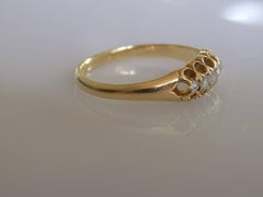Victorian Five Rose Cut Diamond 18K Gold Ring