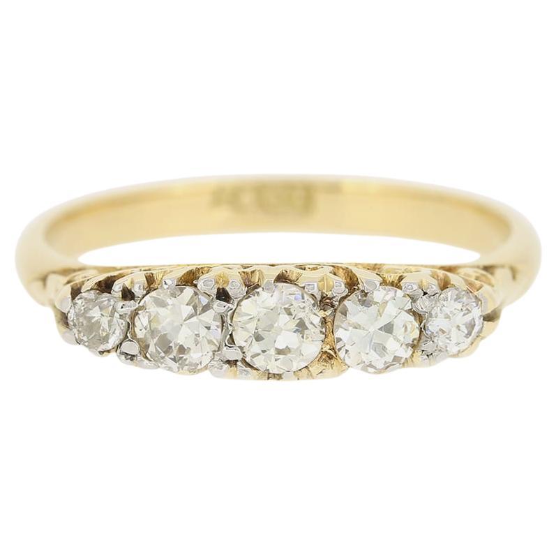 Victorian Five Stone 0.50 Carat Diamond Ring For Sale