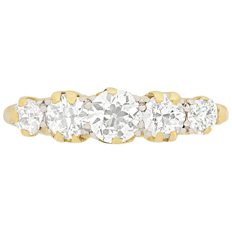 Victorian Five-Stone Diamond Engagement Ring, circa 1900s