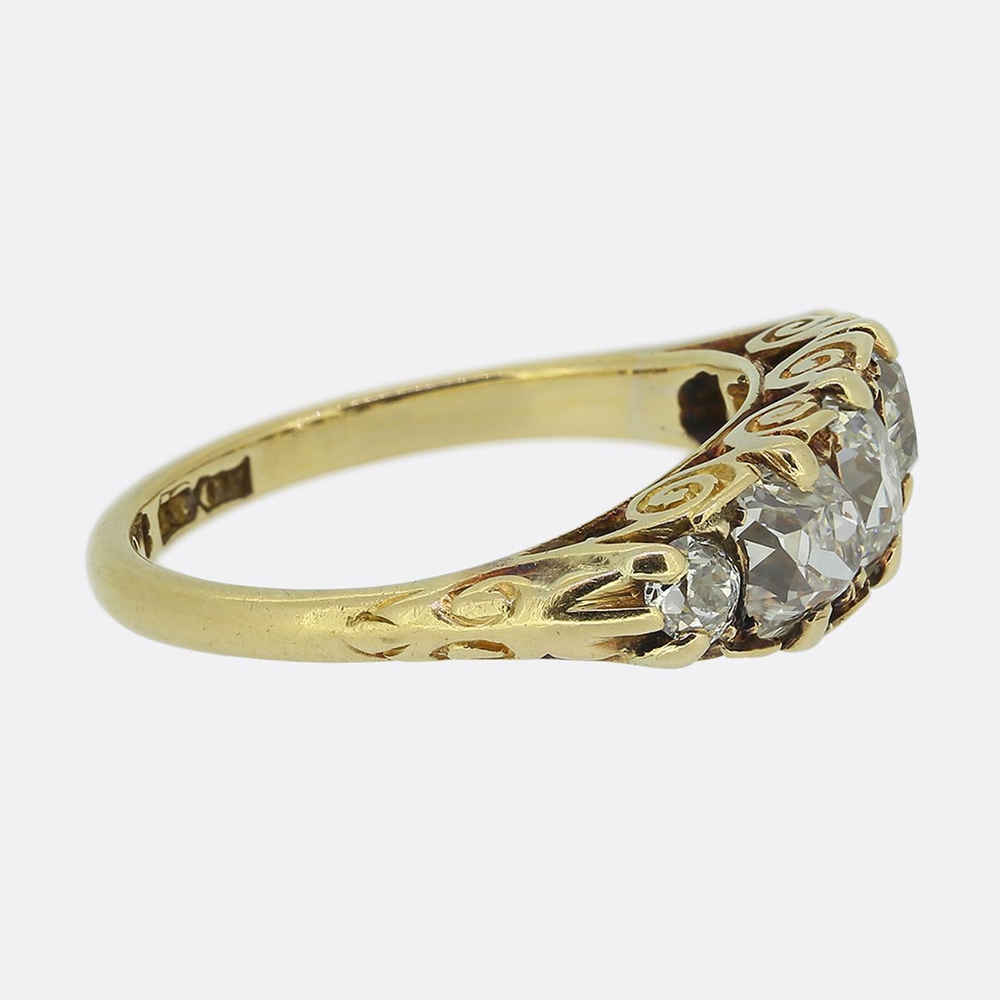 Late Victorian Victorian Five-Stone Diamond Ring For Sale