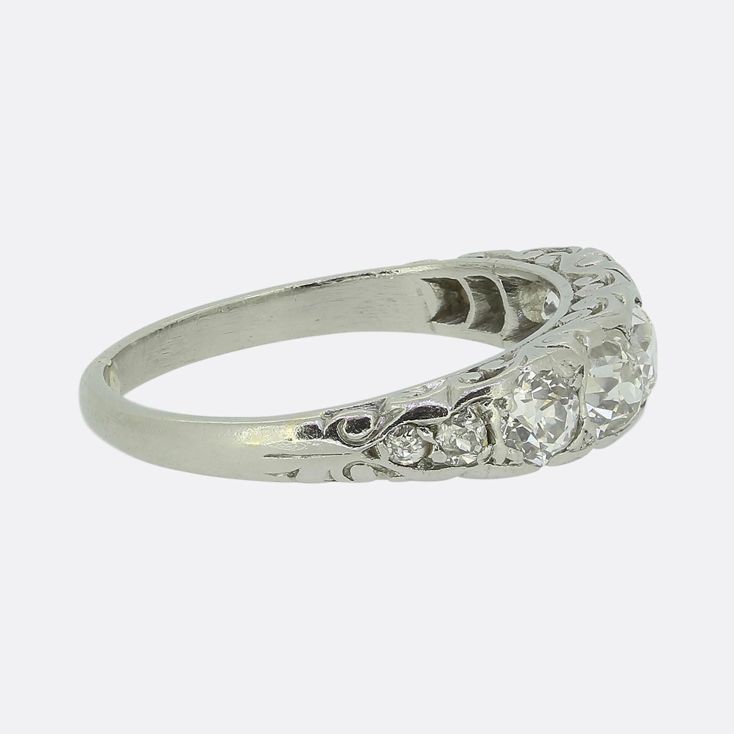 Old European Cut Victorian Five-Stone Diamond Ring