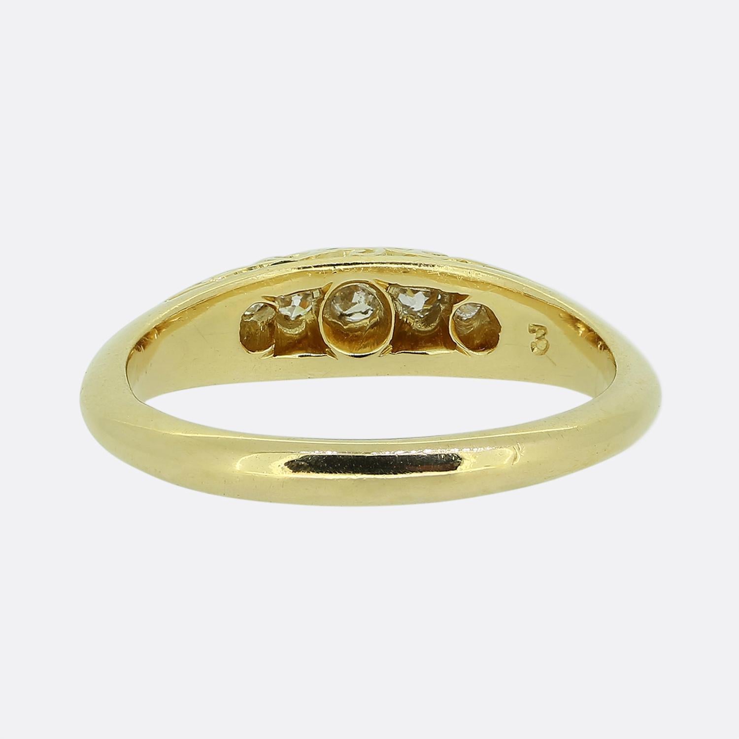 Victorian Five-Stone Diamond Ring In Good Condition For Sale In London, GB