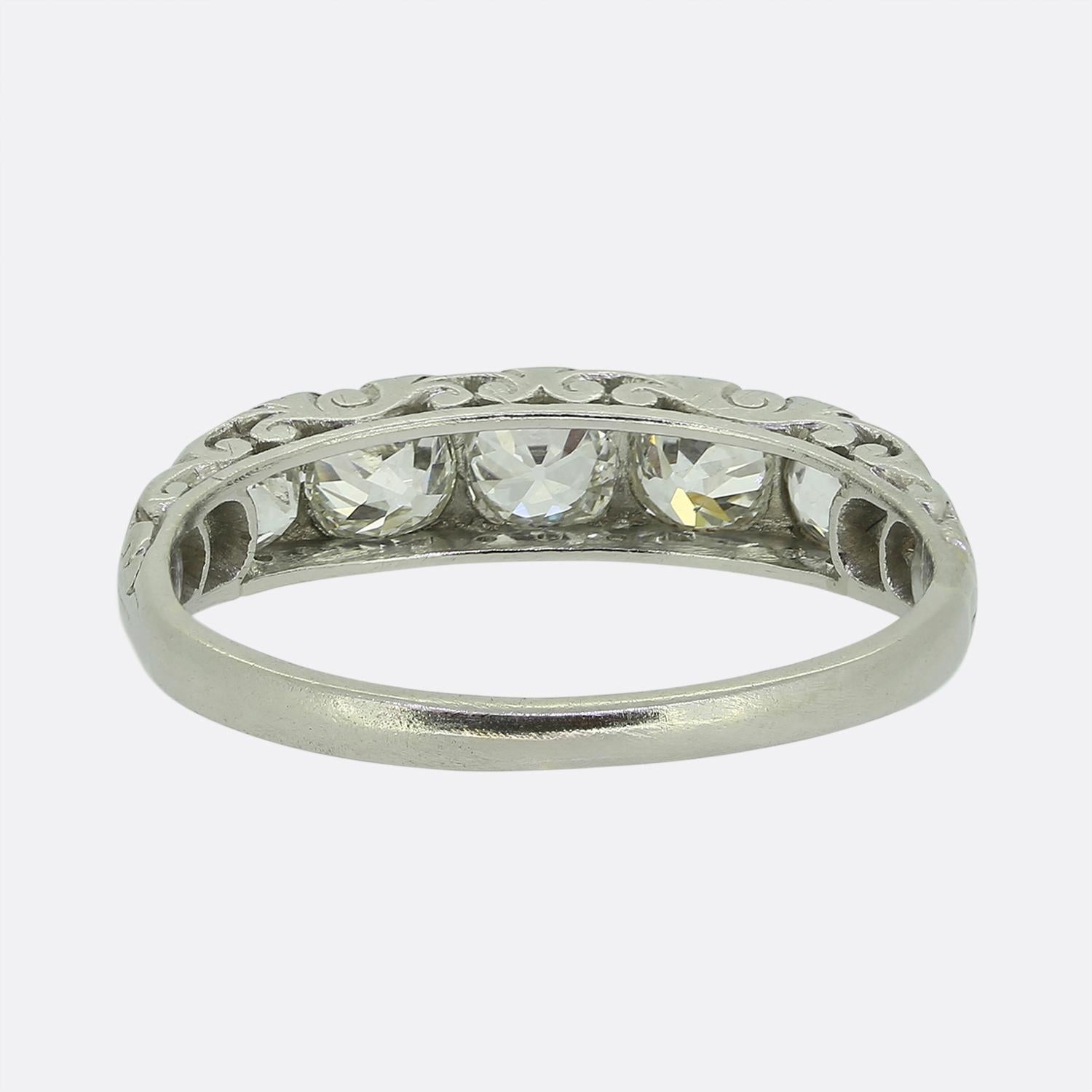 Victorian Five-Stone Diamond Ring In Good Condition In London, GB