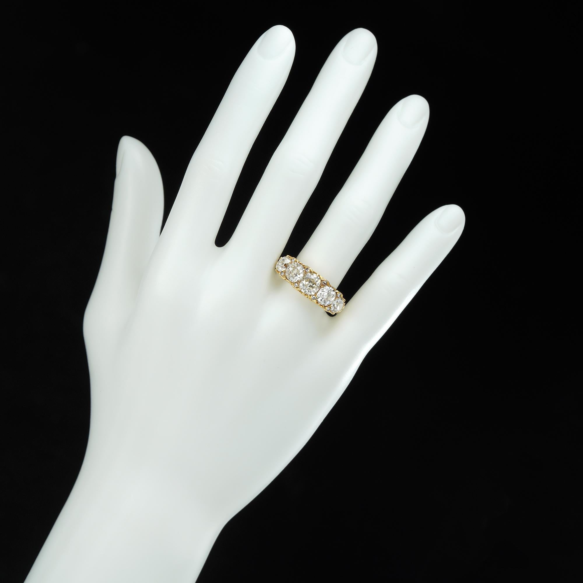 victorian five stone diamond ring