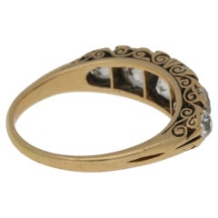 Victorian Five-Stone Old Cut Diamond Engagement Ring Set in Yellow Gold