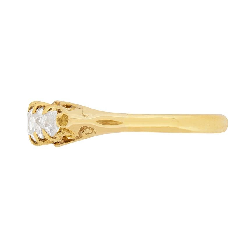 Victorien Bague victorienne à cinq pierres en diamant taille ancienne, c. 1900 en vente