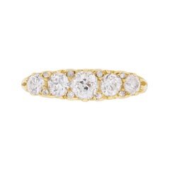 Victorian Five-Stone Old Cut Diamond Ring, circa 1900s