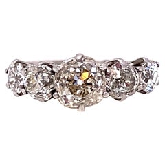 Victorian Five-Stone Old Mine Cut Diamond Ring