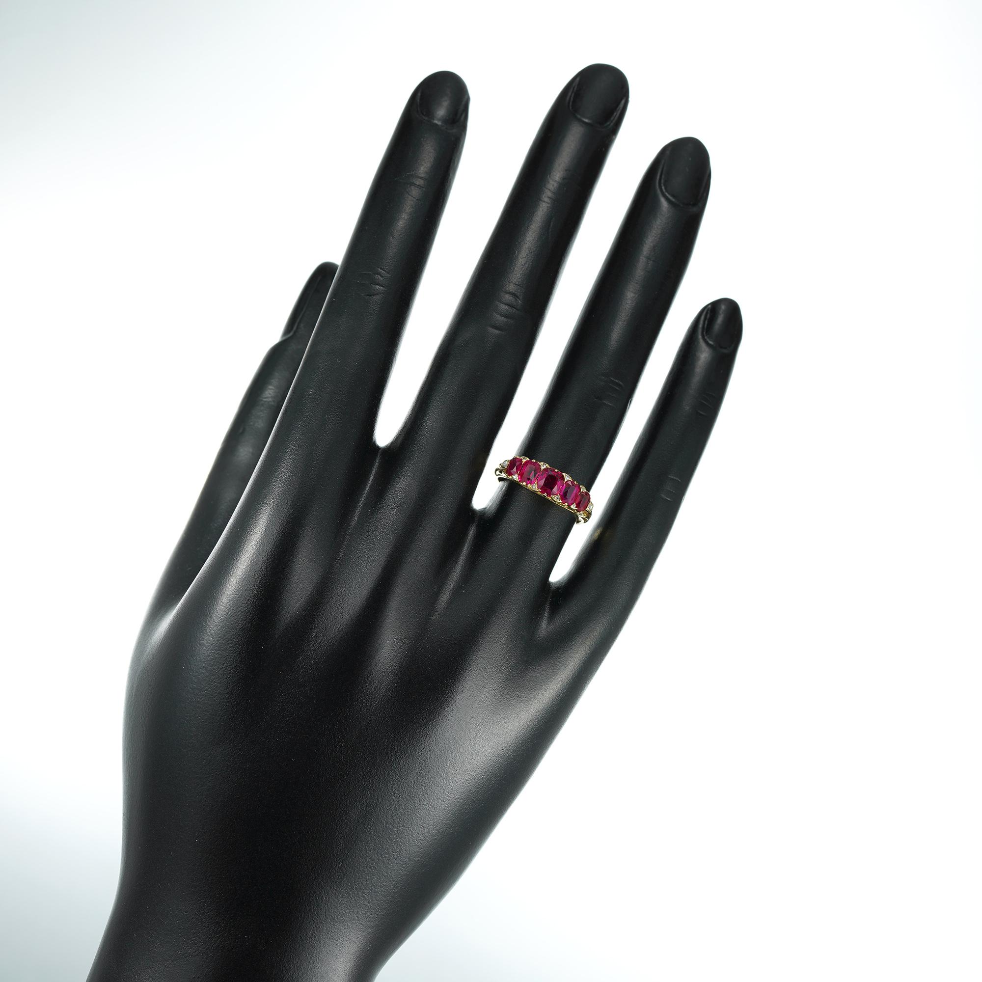 5 stone ruby ring