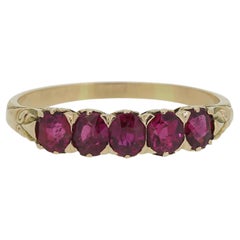 Antique Victorian Five-Stone Ruby Ring