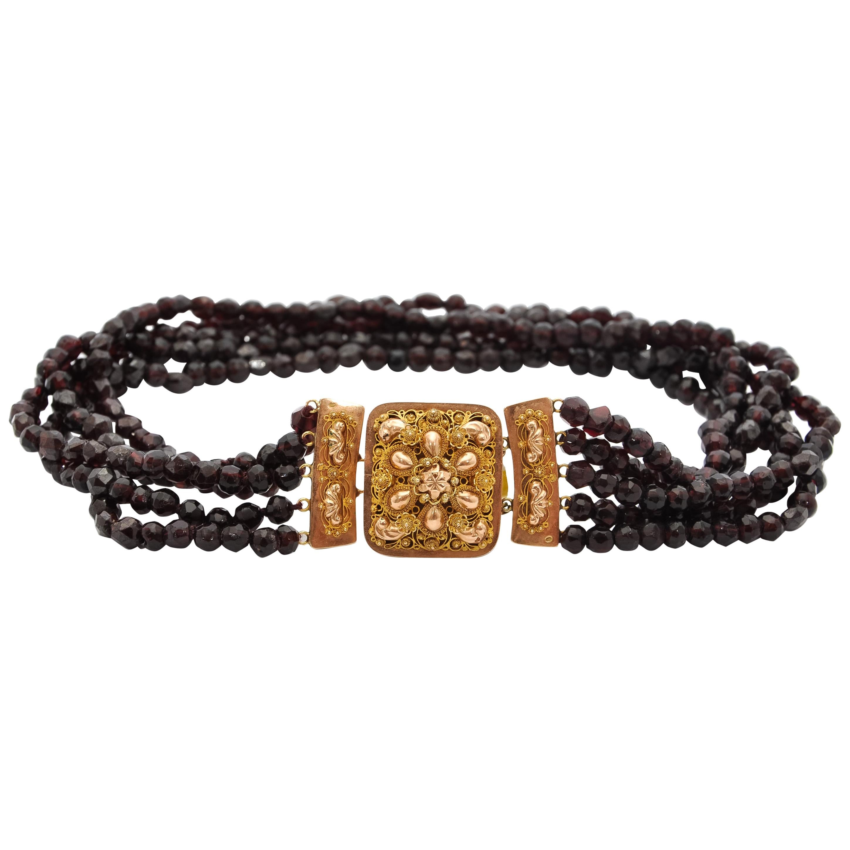 garnet bead necklace strand