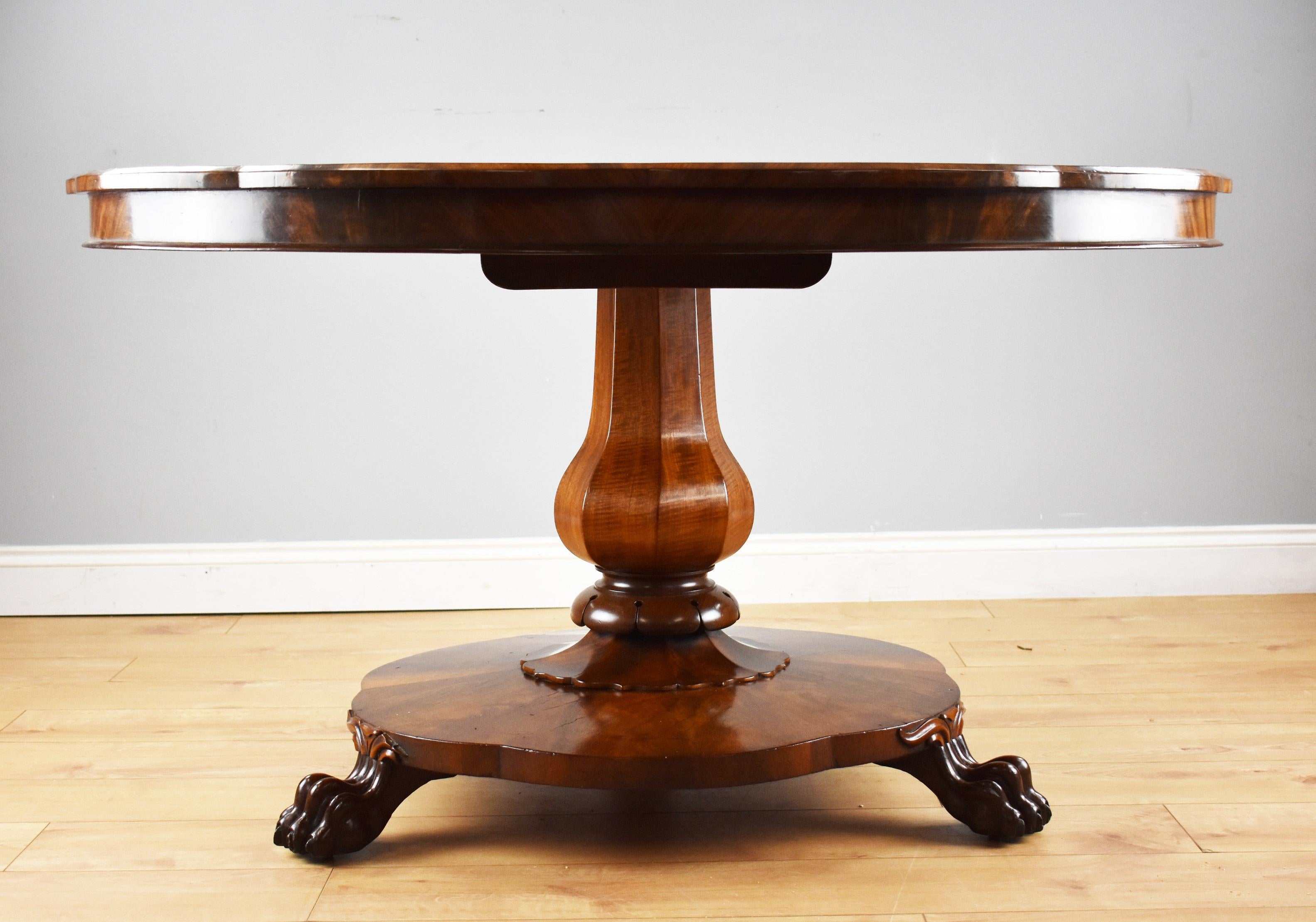 European Victorian Flame Mahogany Breakfast Table