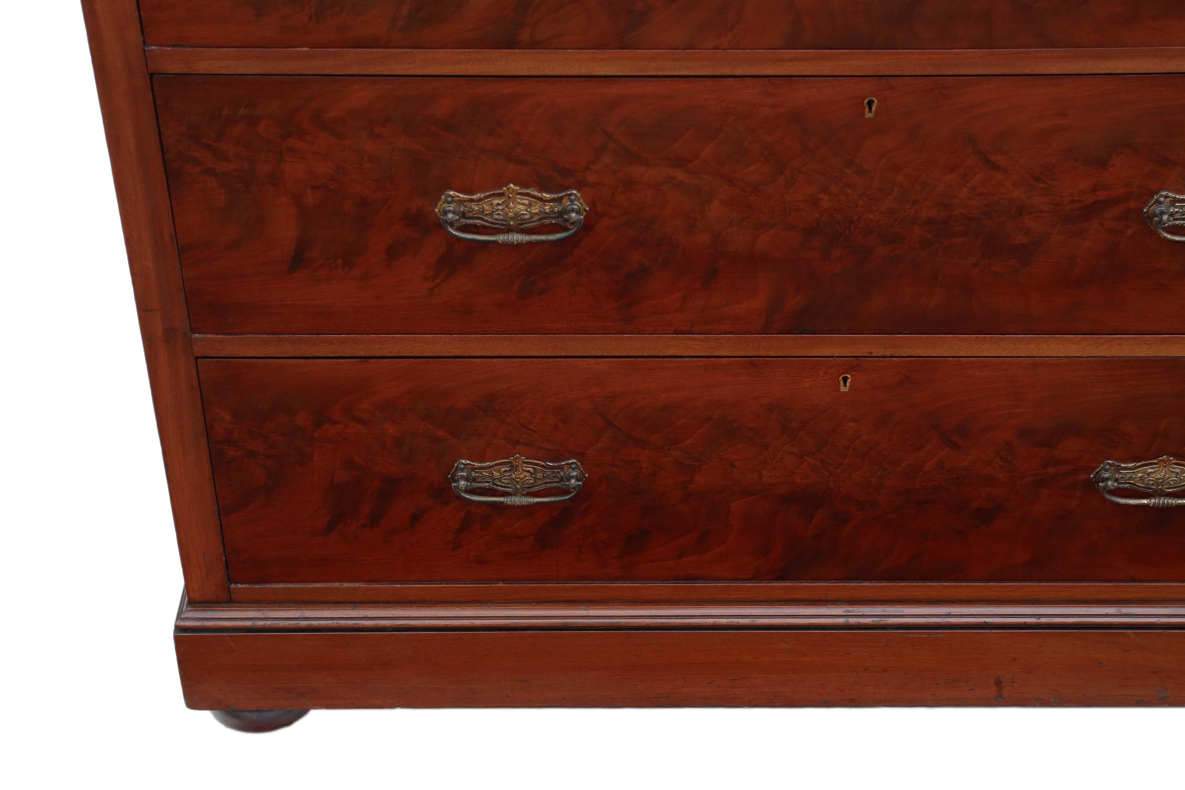 Victorian Flame Mahogany Chest of Drawers 1