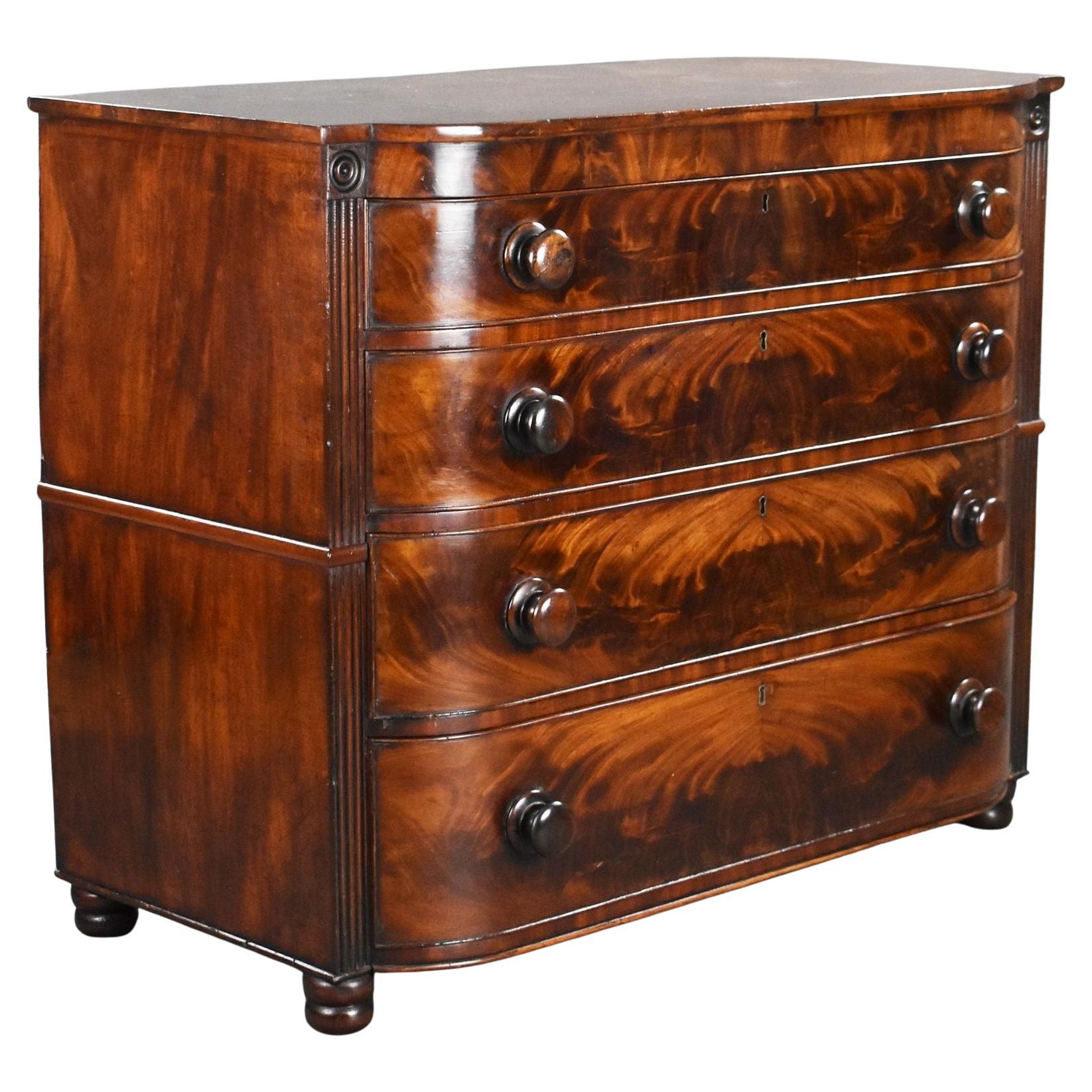 Victorian Flame Mahogany Chest of Drawers