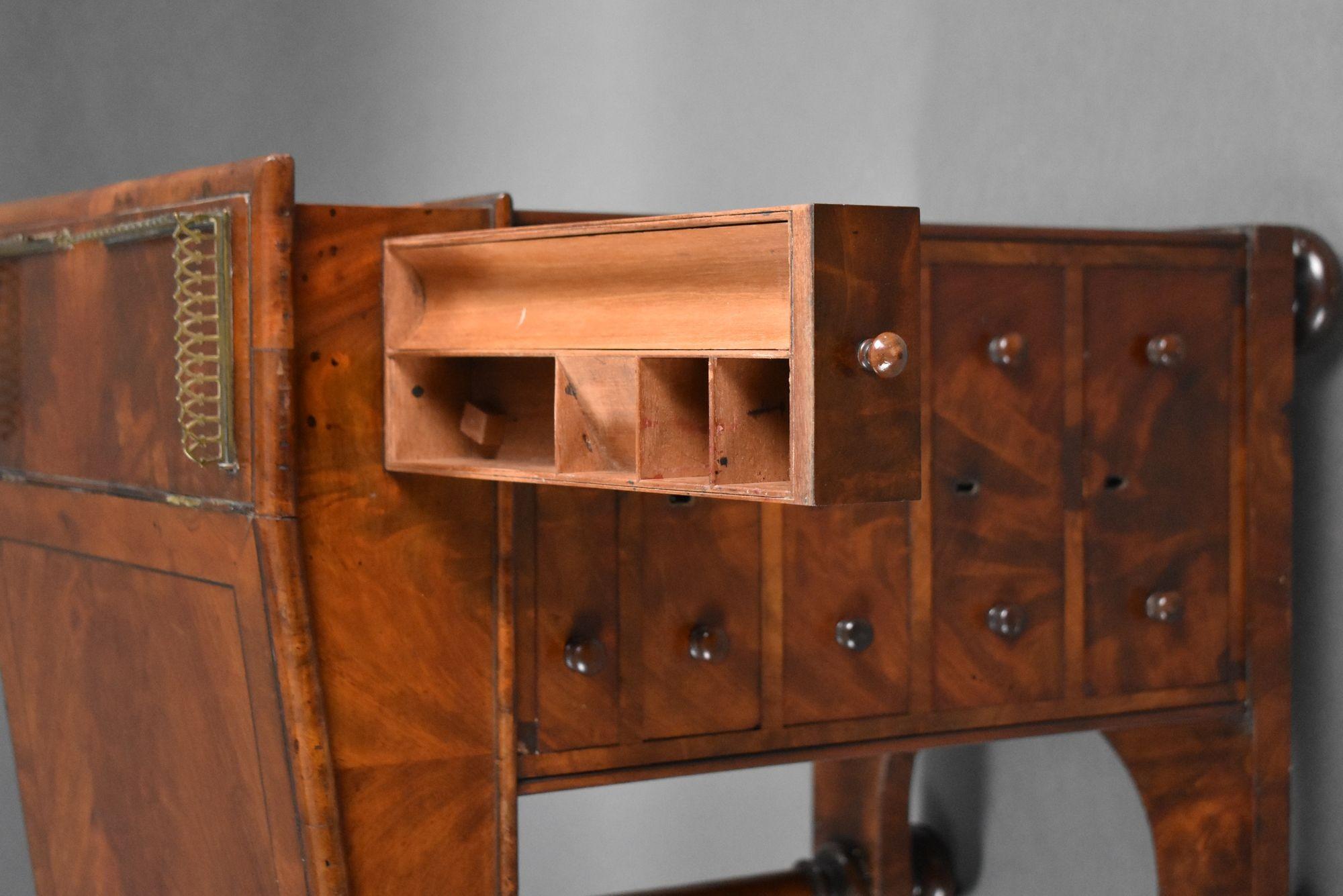 Victorian Flame Mahogany Davenport For Sale 6